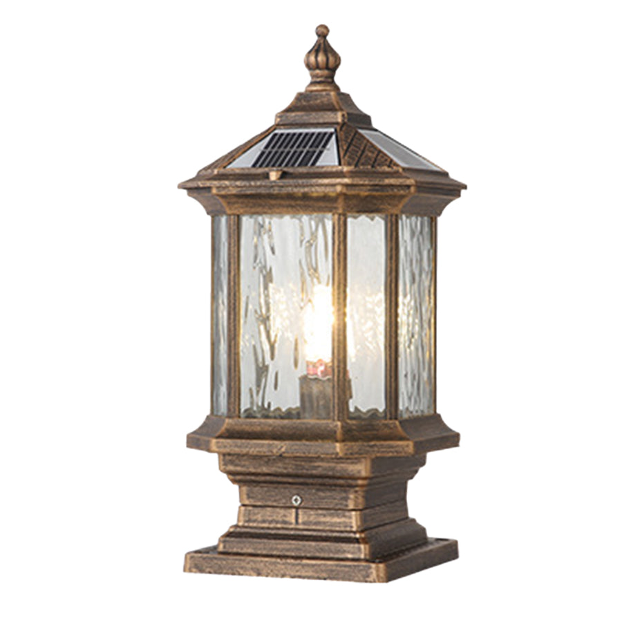 Vintage European Lantern Pillar Outdoor Light