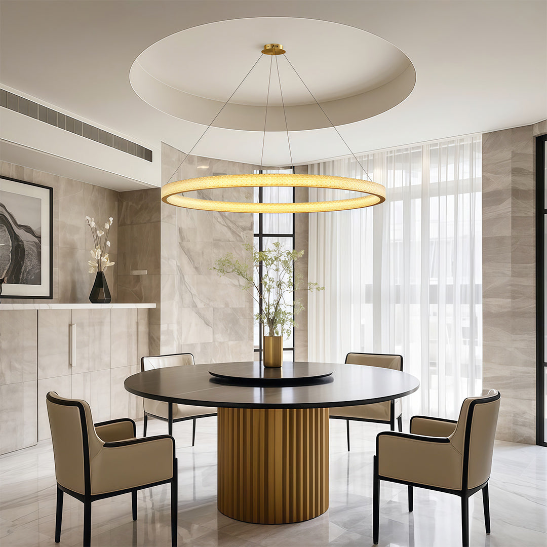 Luxury Copper Circular Chandelier Ceiling Light