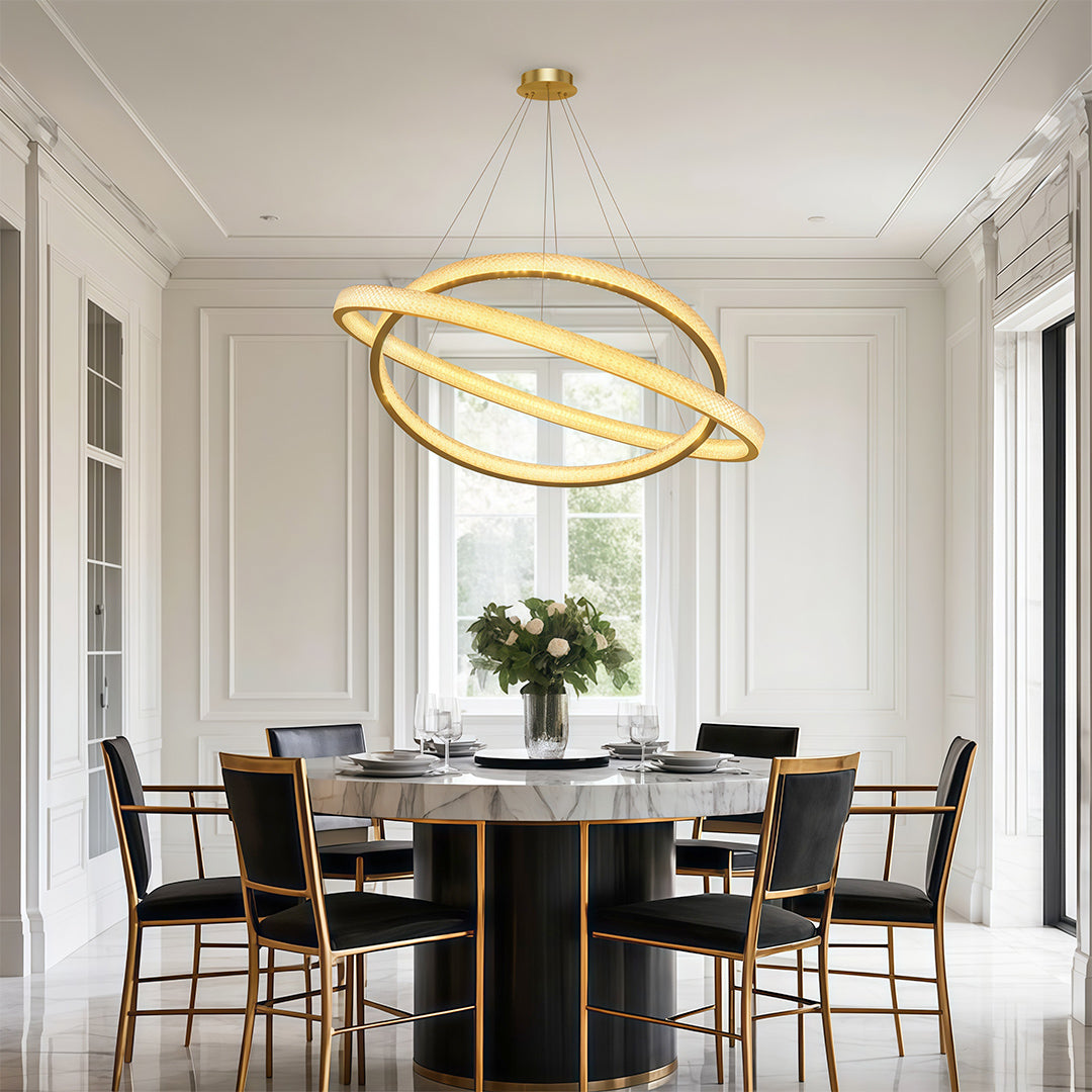 Luxury Copper Circular Chandelier Ceiling Light