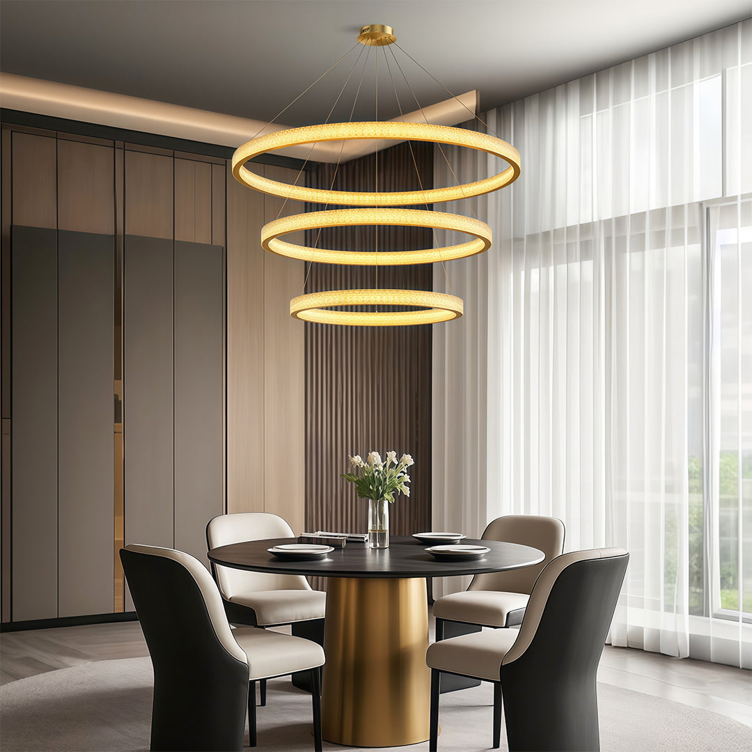Luxury Copper Circular Chandelier Ceiling Light