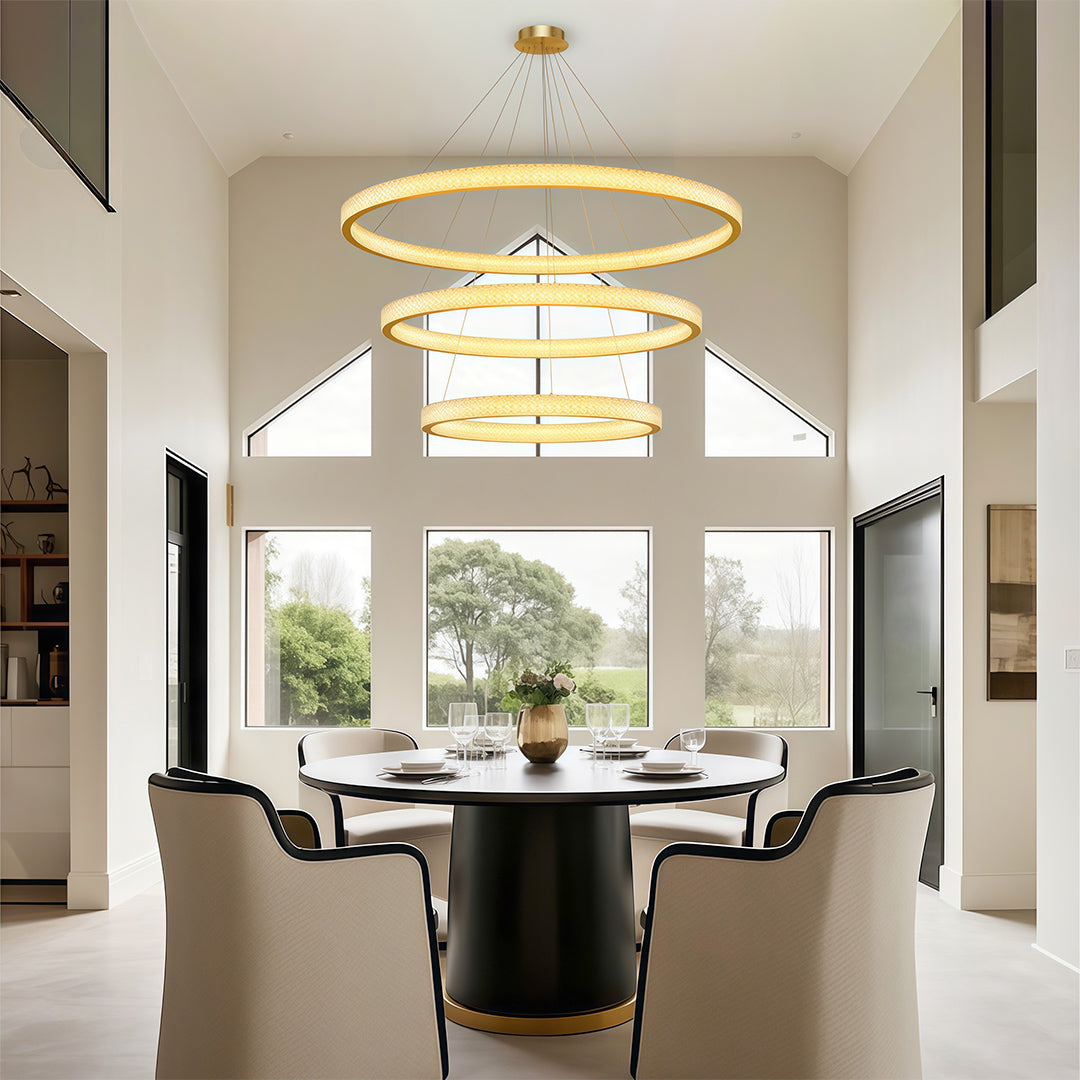 Luxury Copper Circular Chandelier Ceiling Light
