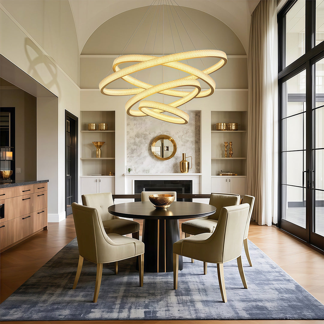 Luxury Copper Circular Chandelier Ceiling Light
