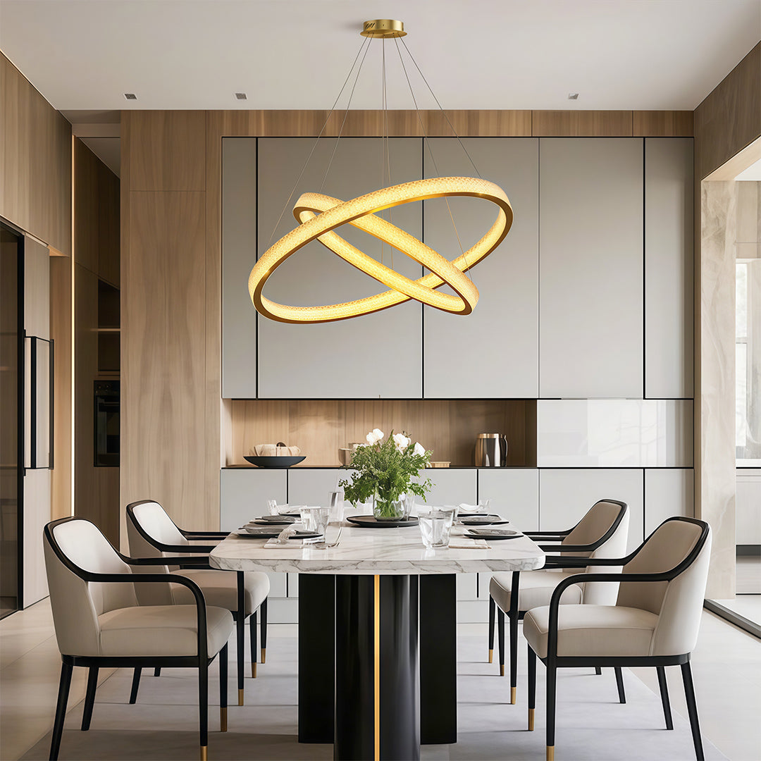 Luxury Copper Circular Chandelier Ceiling Light