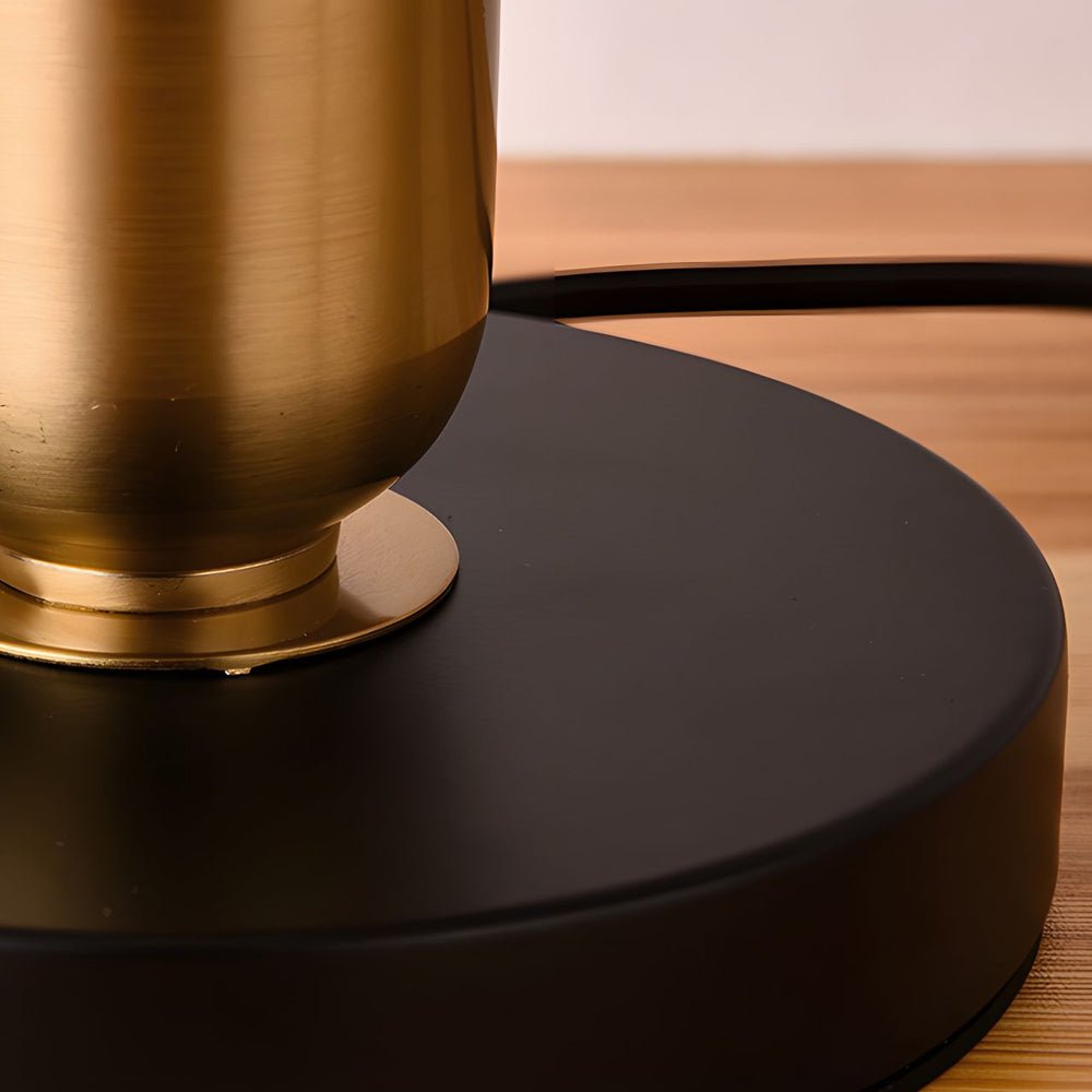 Modern Gold and White Iron Table Lamp with Fabric Shade