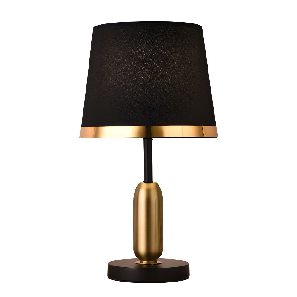 Modern Gold and White Iron Table Lamp with Fabric Shade
