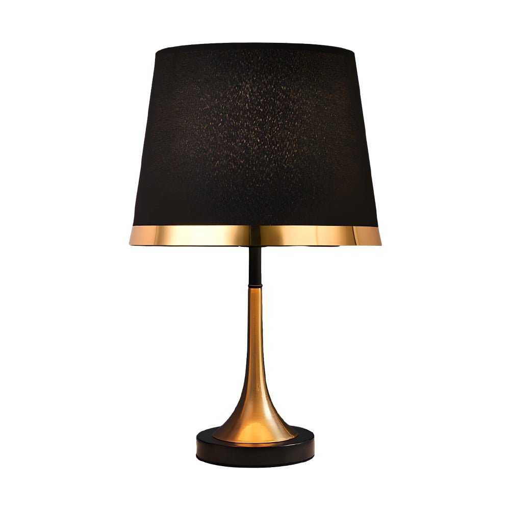 Modern Gold and White Iron Table Lamp with Fabric Shade