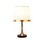 Modern Gold and White Iron Table Lamp with Fabric Shade