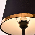 Modern Gold and White Iron Table Lamp with Fabric Shade