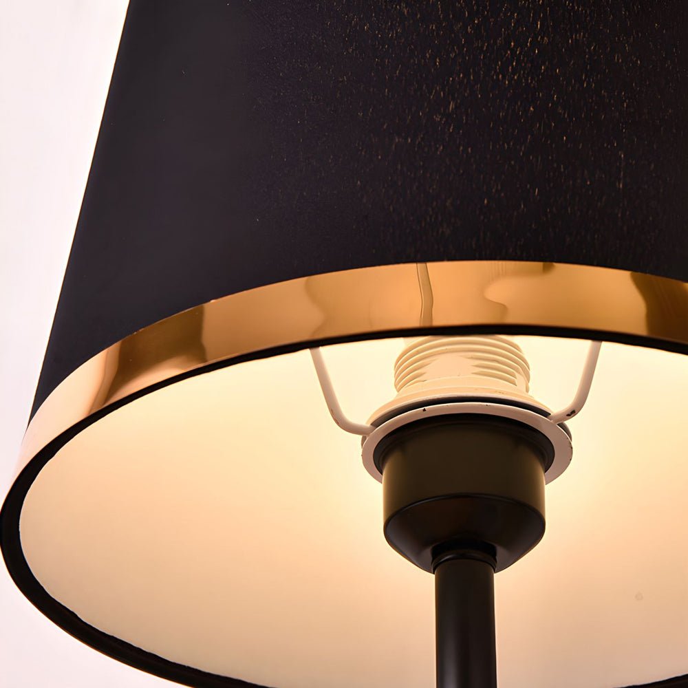 Modern Gold and White Iron Table Lamp with Fabric Shade