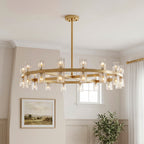 Premium Crystal Chandelier with Copper Ceiling Fixture