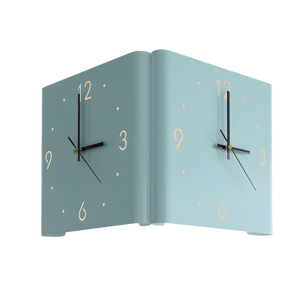 Modern Square Backlit Metal Wall Clock Lamp