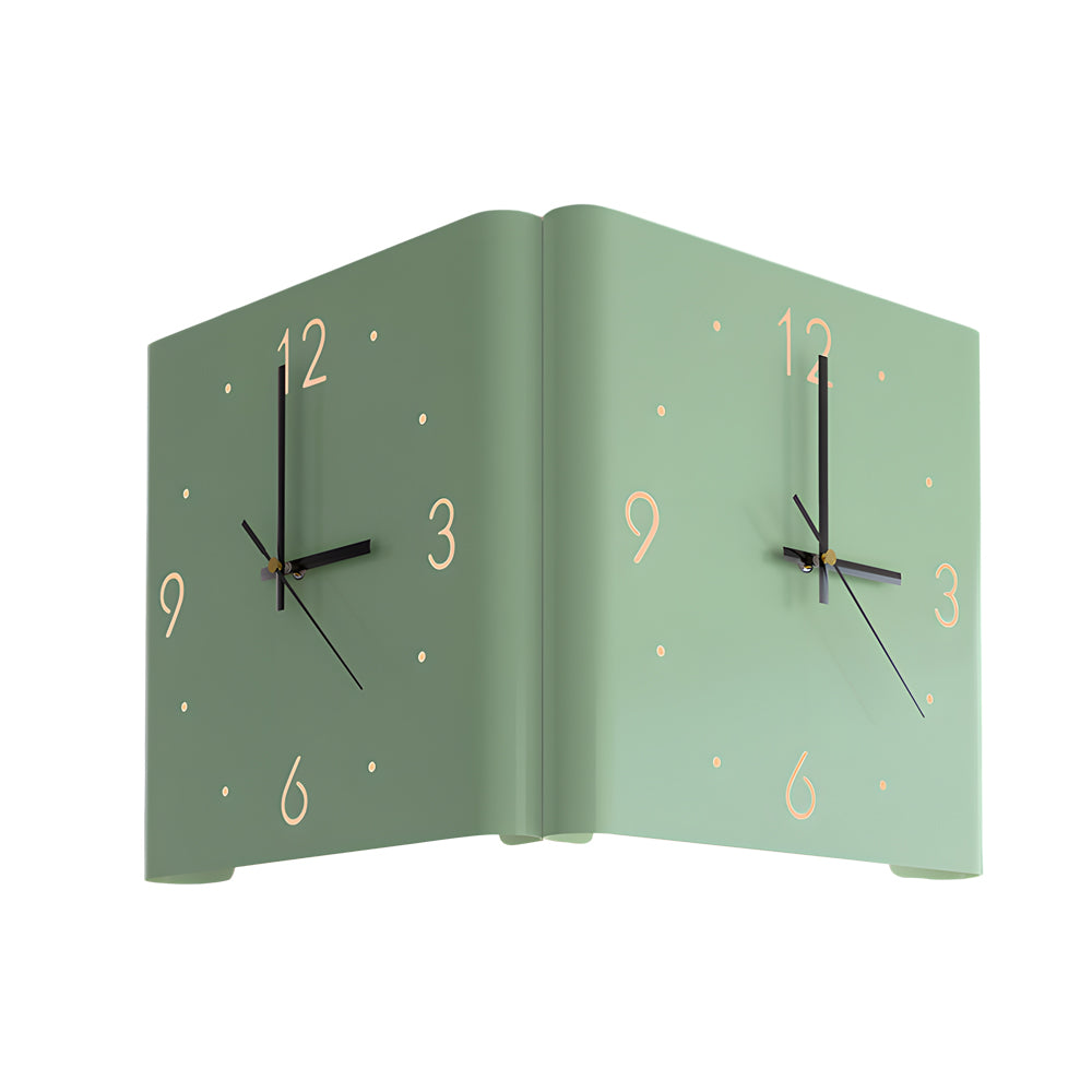 Modern Square Backlit Metal Wall Clock Lamp