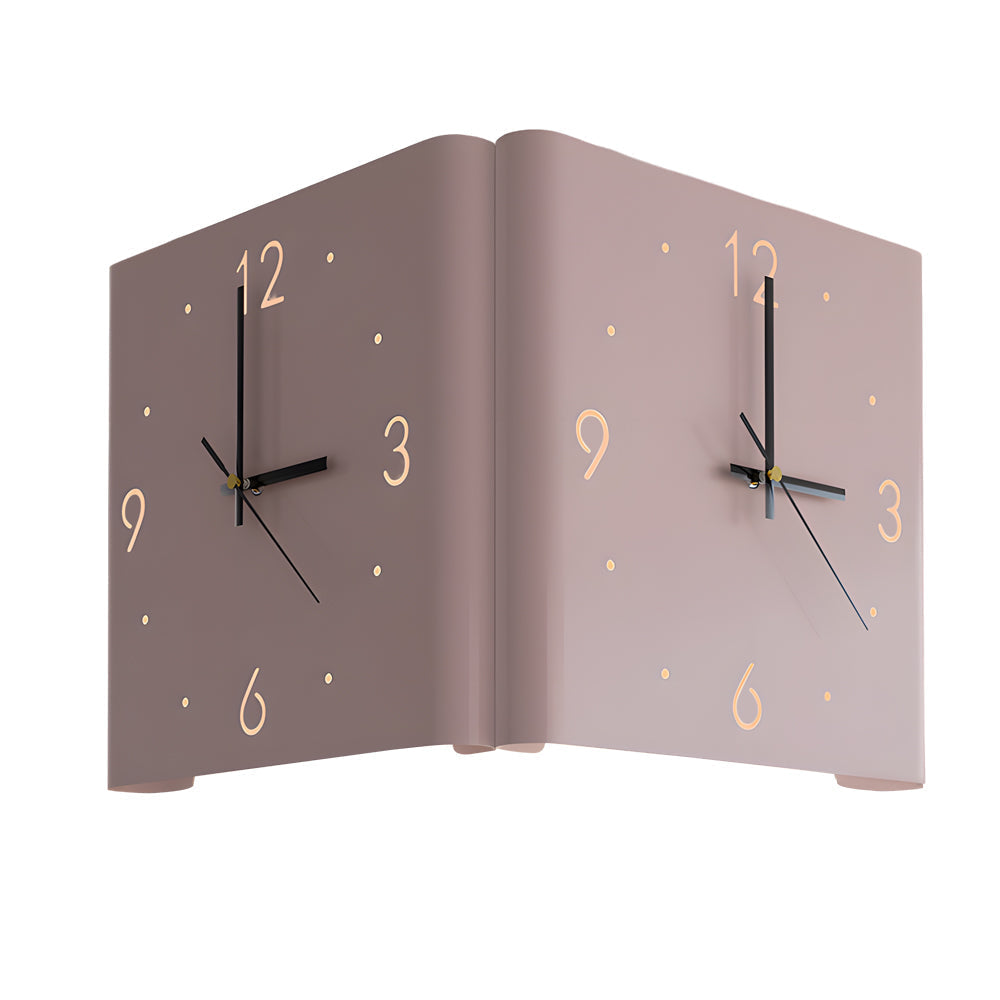 Modern Square Backlit Metal Wall Clock Lamp
