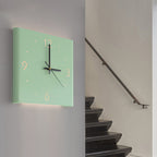 Modern Square Backlit Metal Wall Clock Lamp