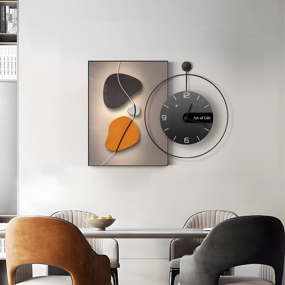 Modern Geometric Silent Wall Clock with Light