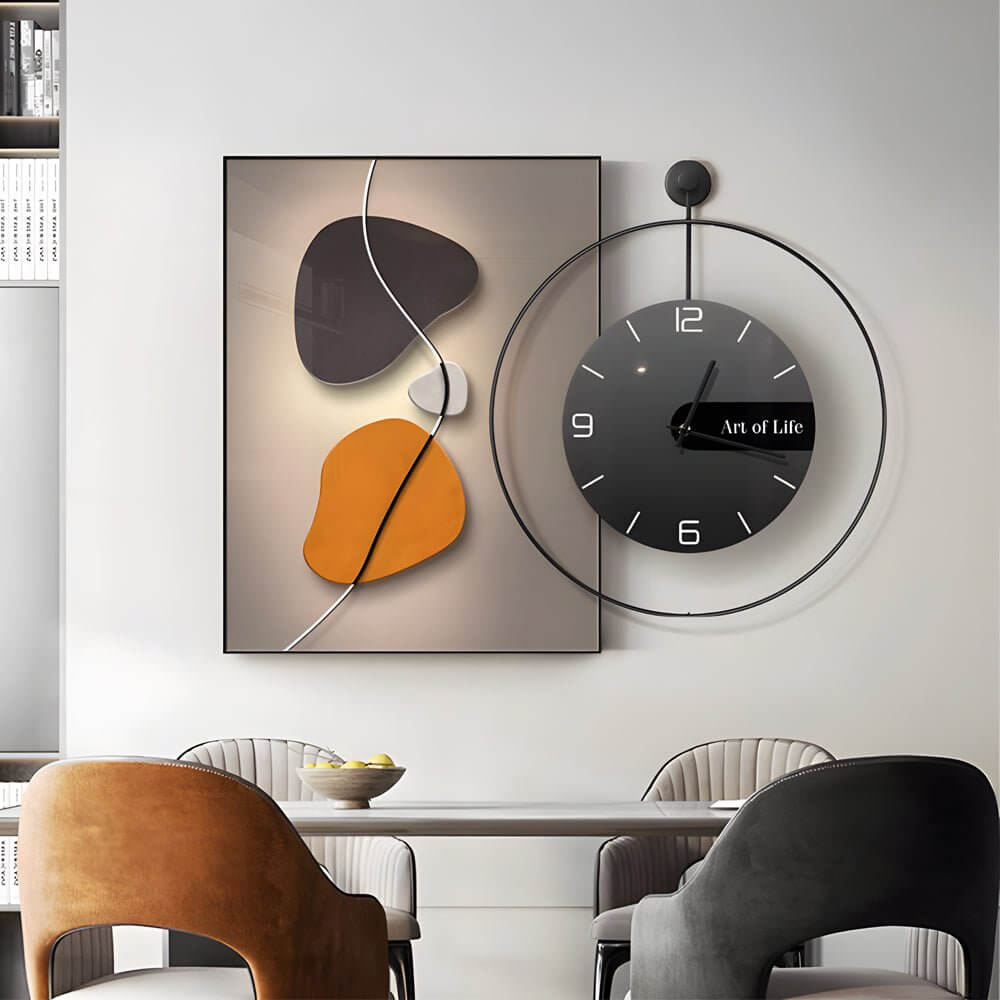 Modern Geometric Silent Wall Clock with Light