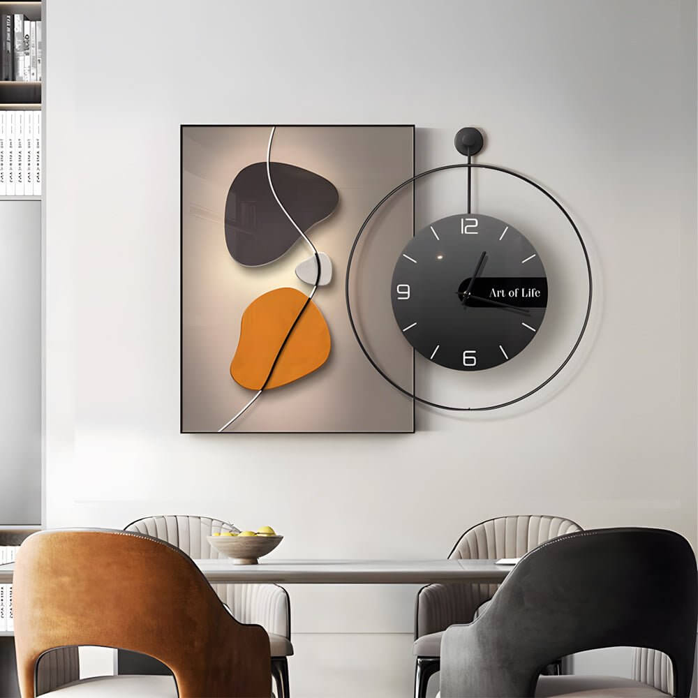 Modern Geometric Silent Wall Clock with Light