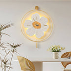 Floral LED Wall Clock with Remote Control