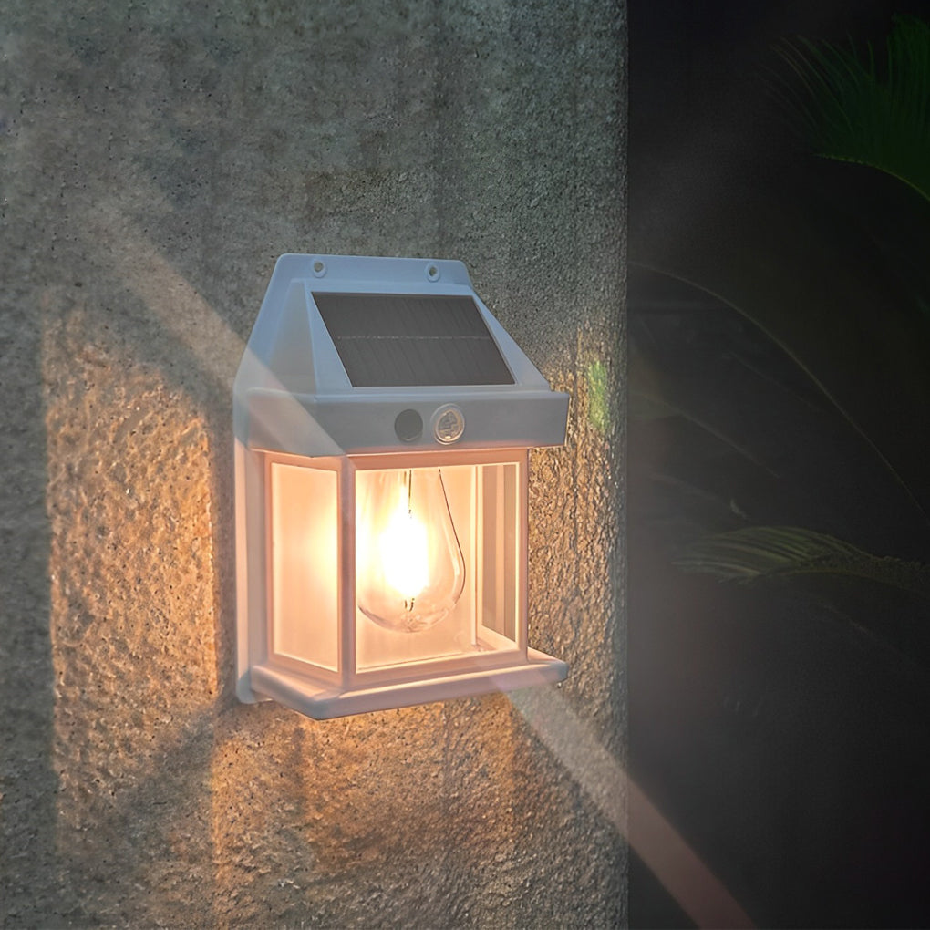 Premium Wall-Mounted Solar Lantern with Motion Sensor and Tungsten Bulb