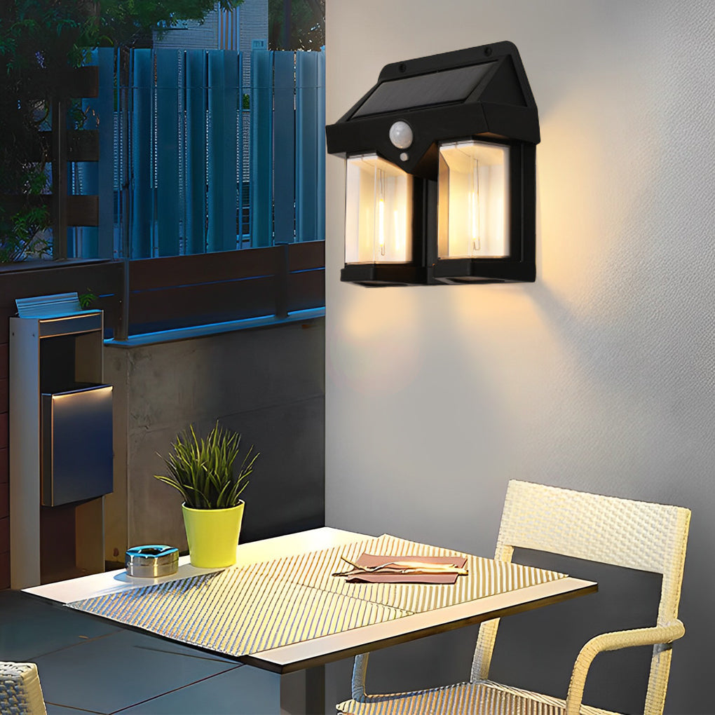Premium Wall-Mounted Solar Lantern with Motion Sensor and Tungsten Bulb