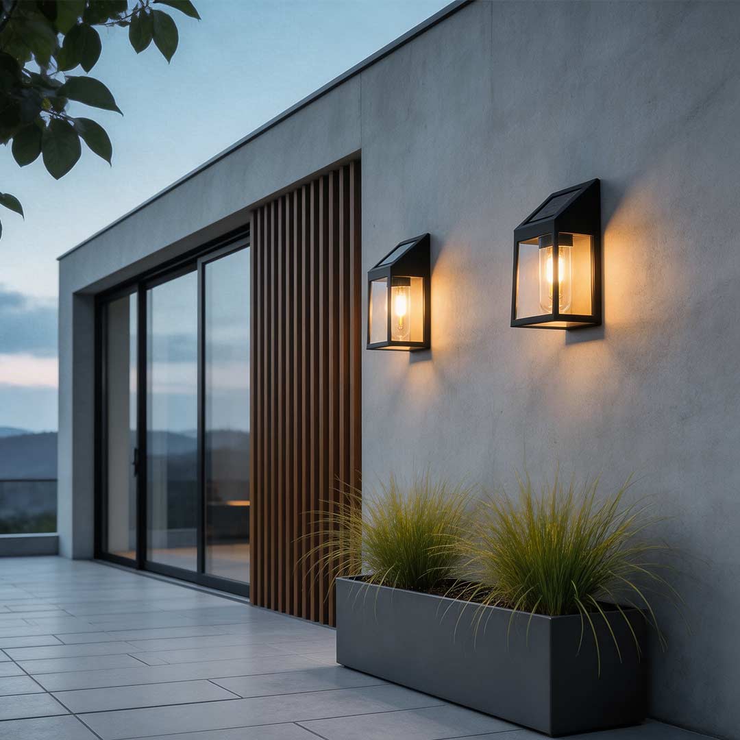 Premium Wall-Mounted Solar Lantern with Motion Sensor and Tungsten Bulb