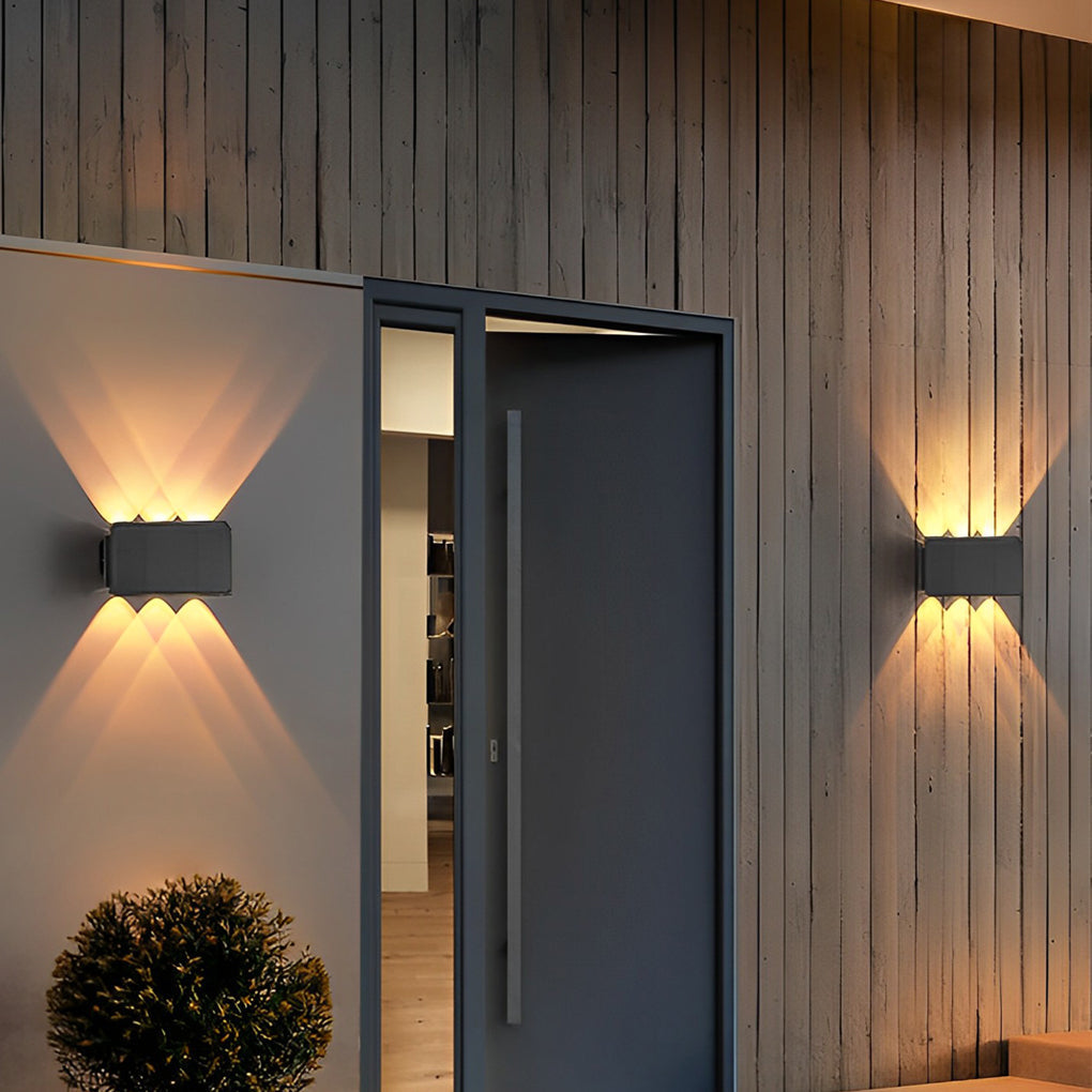 Premium Waterproof LED Solar Wall Sconce with Up and Down Lighting