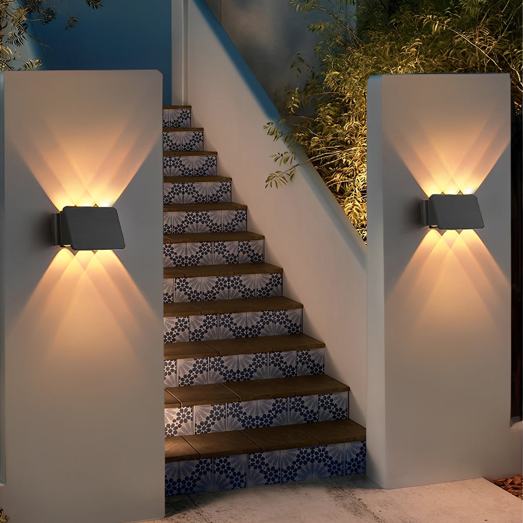 Premium Waterproof LED Solar Wall Sconce with Up and Down Lighting