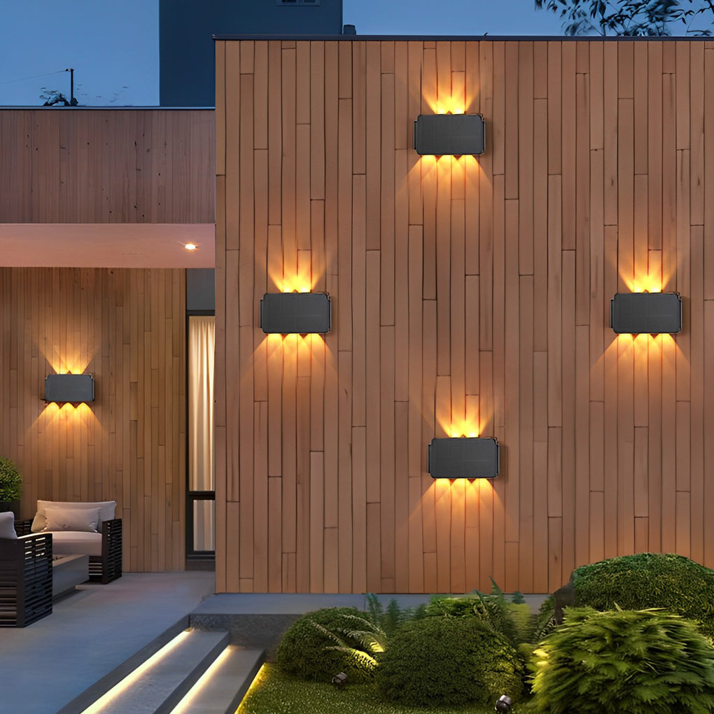 Premium Waterproof LED Solar Wall Sconce with Up and Down Lighting