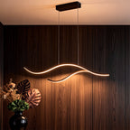 Wavy Curved LED Pendant Light - Modern Metal Ceiling Fixture