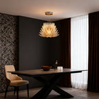 Luxury Stainless Steel and Glass Deco Chandelier Ceiling Light