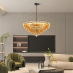 Luxury Multi-Head Glass Pendant Chandelier for Elegant Ceilings