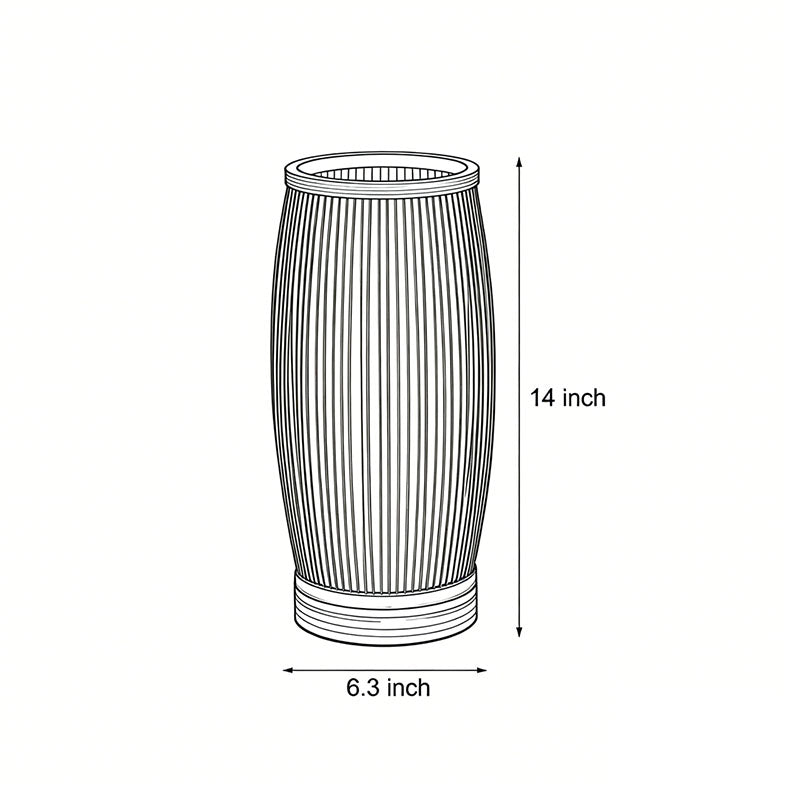 Handwoven Japanese Bamboo LED Table Lamp - Vintage Style