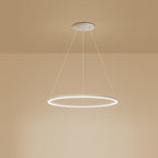 Modern Black LED Ring Chandelier - Aluminum Ceiling Light