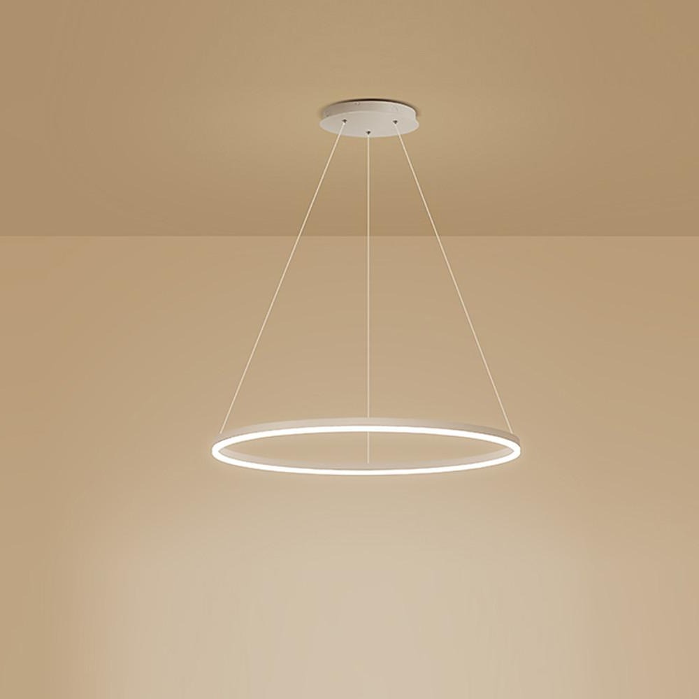 Modern Black LED Ring Chandelier - Aluminum Ceiling Light