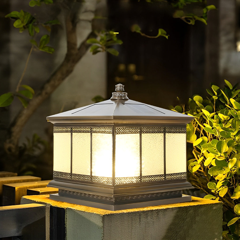 Premium Retro Copper Solar Pillar Lights - Waterproof Outdoor Fence Lamps
