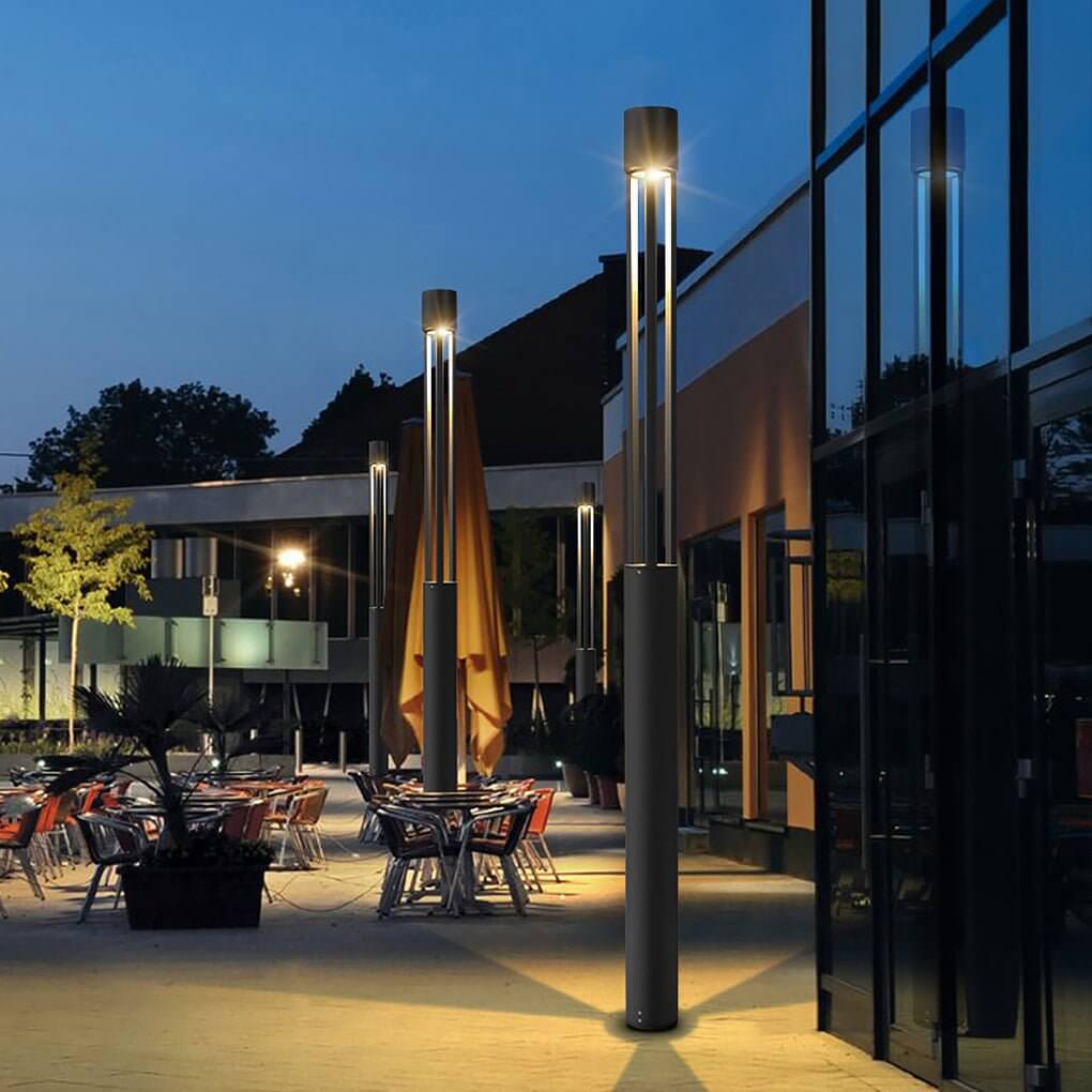 Modern Black LED Bollard Path Light for Landscape Lighting