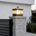 Premium Retro Copper Solar Pillar Lights - Waterproof Outdoor Fence Lamps