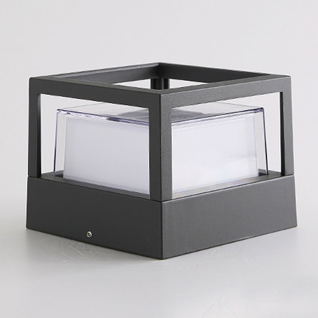 Double-Layered Square Outdoor Pillar Light
