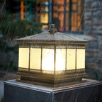 Premium Retro Copper Solar Pillar Lights - Waterproof Outdoor Fence Lamps