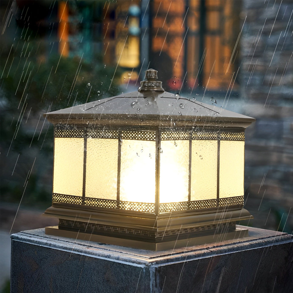 Premium Retro Copper Solar Pillar Lights - Waterproof Outdoor Fence Lamps