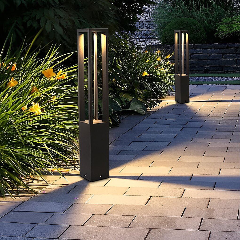 Premium Black Aluminum LED Garden Bollard Light