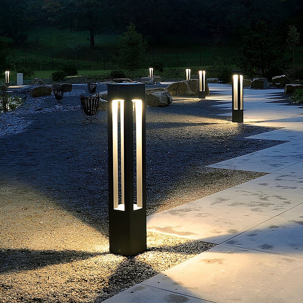 Premium Black Aluminum LED Garden Bollard Light