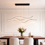 Wavy Curved LED Pendant Light - Modern Metal Ceiling Fixture