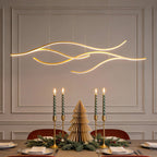 Wavy Curved LED Pendant Light - Modern Metal Ceiling Fixture