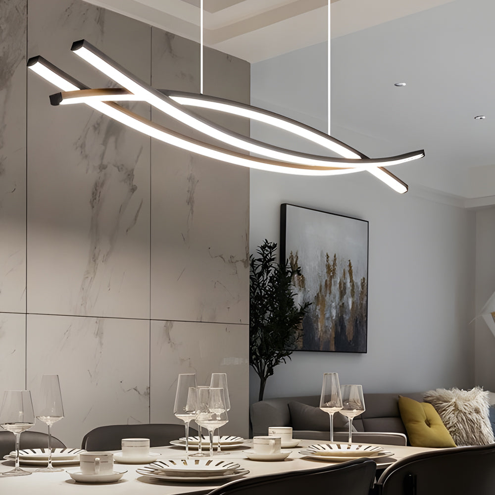 Modern Aluminum LED Wave Ceiling Light