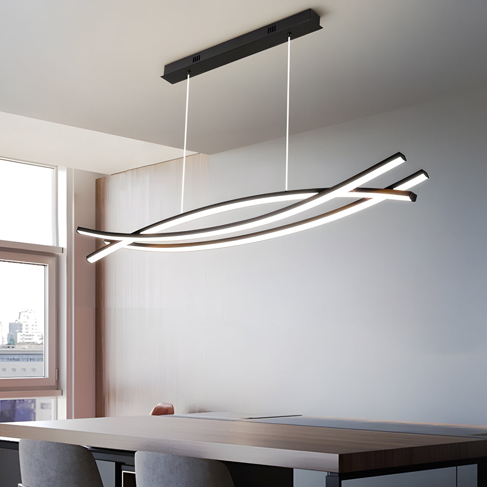 Modern Aluminum LED Wave Ceiling Light