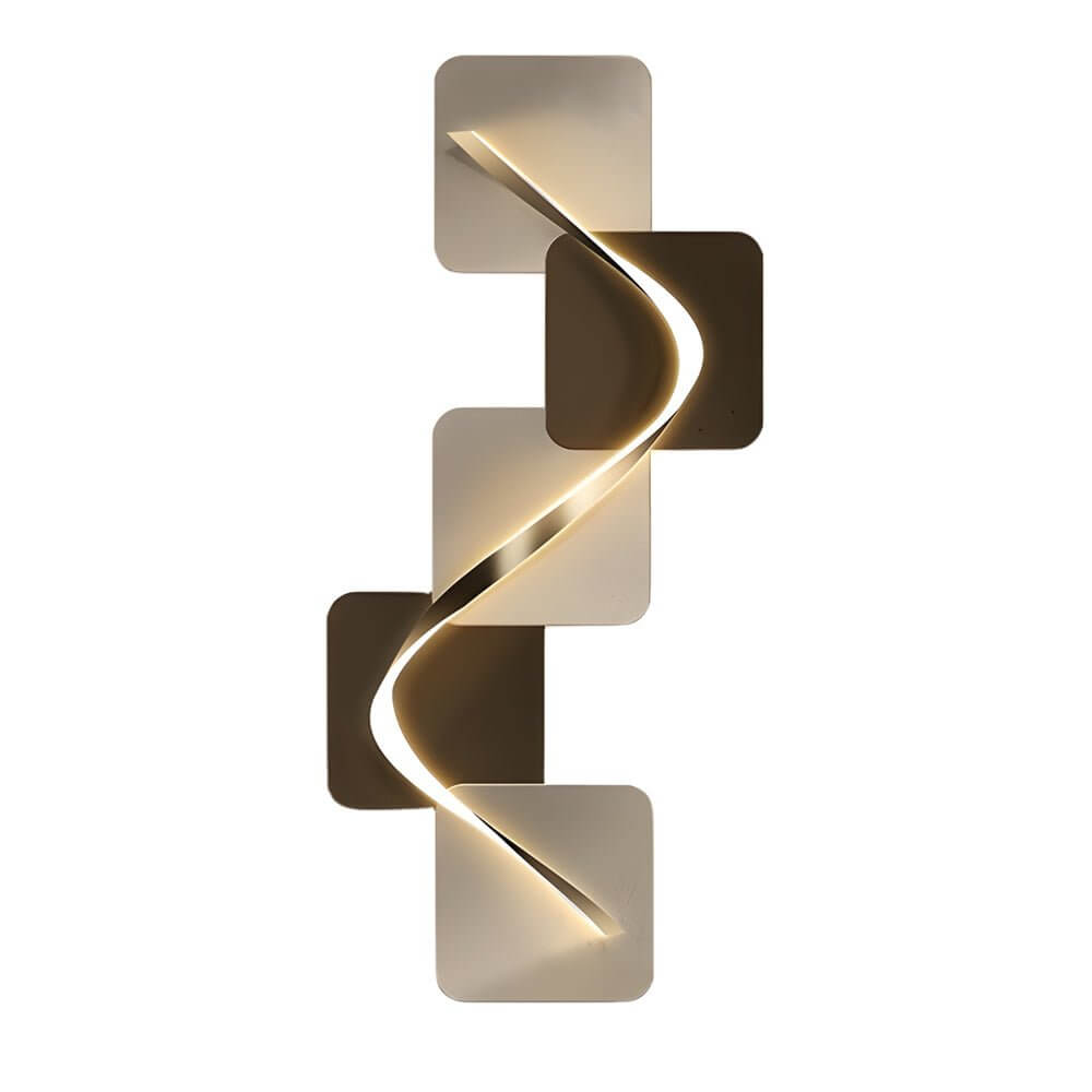 Geometric Wave Pattern LED Wall Sconce - Decorative Lighting