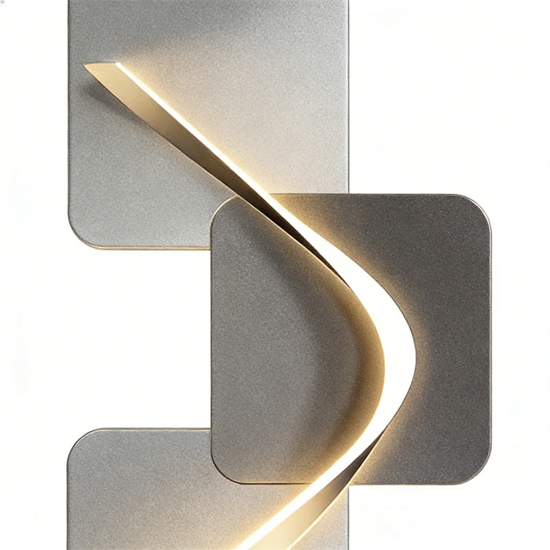 Geometric Wave Pattern LED Wall Sconce - Decorative Lighting