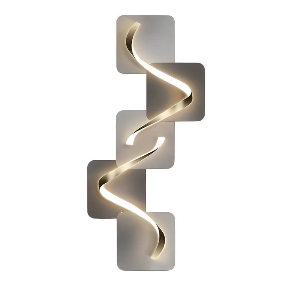 Geometric Wave Pattern LED Wall Sconce - Decorative Lighting