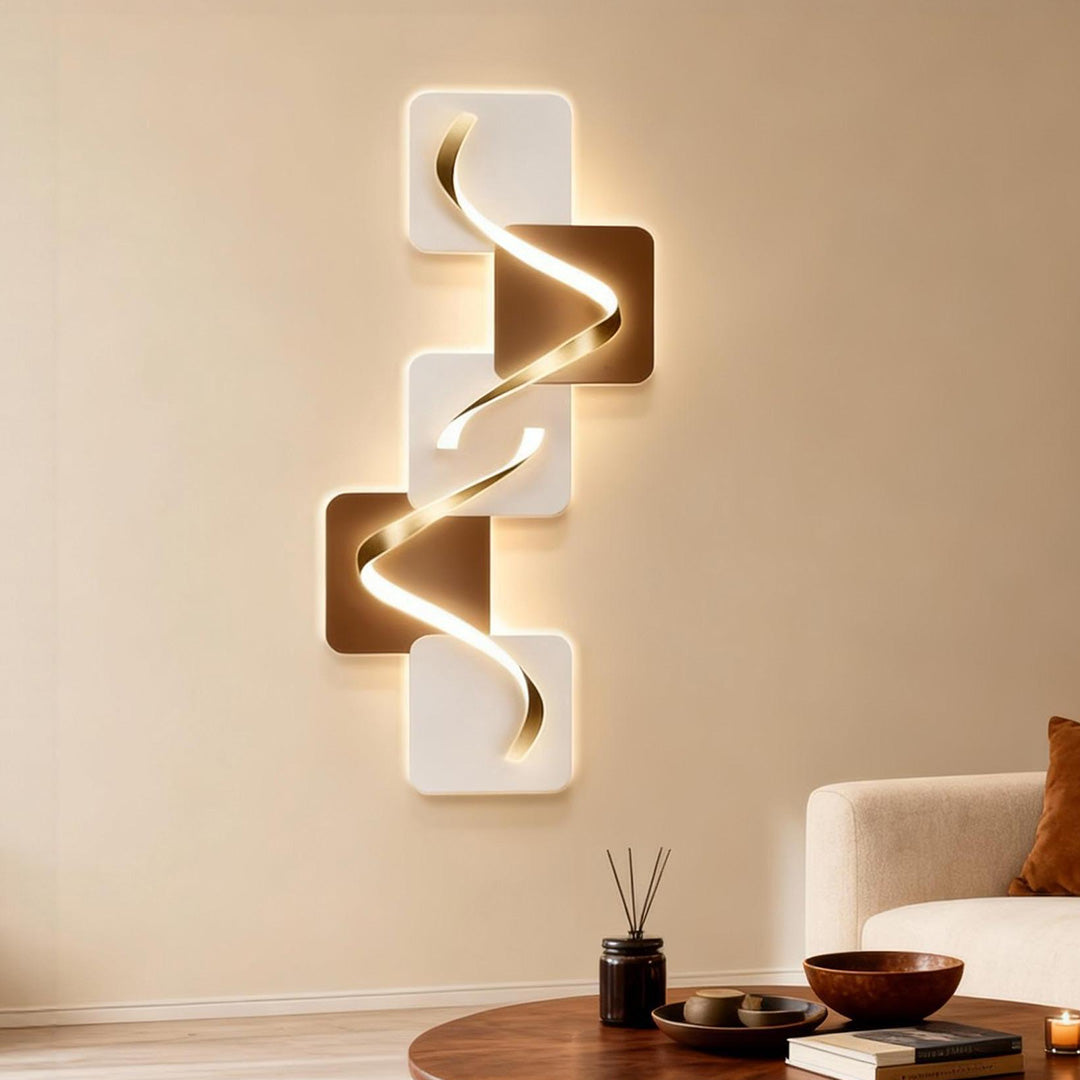 Geometric Wave Pattern LED Wall Sconce - Decorative Lighting